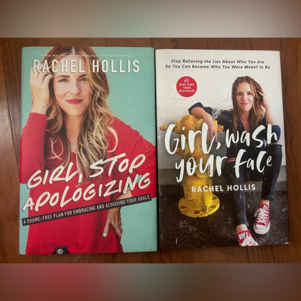 Girl, Stop Apologizing and Girl, Wash Your Face Books - hardcover like new